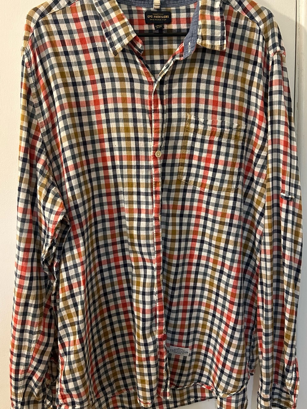 CPO Provisions Plaid Button-Down Shirt in Navy, Red & Mustard
